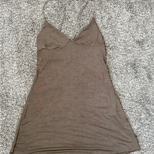 SHEIN Brown Backless Dress